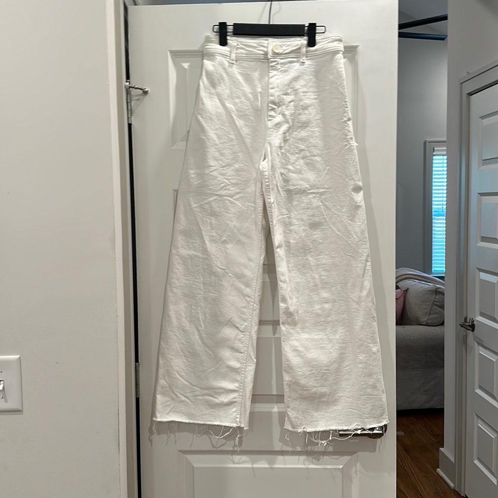 Zara Marine Straight White Jeans